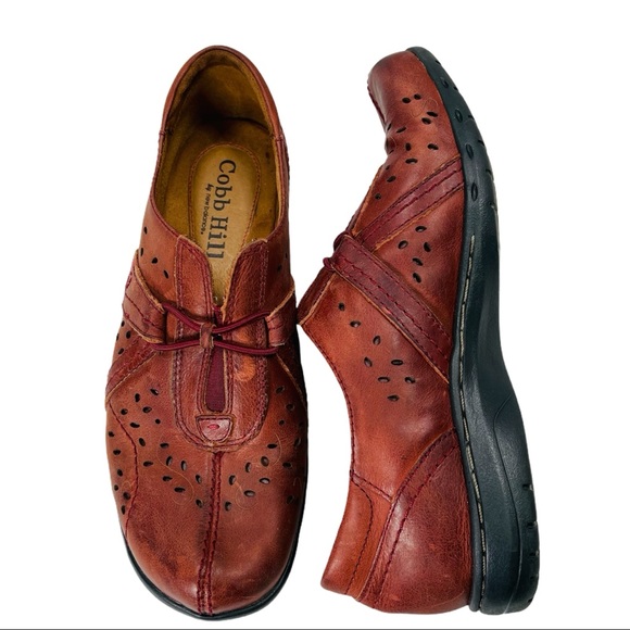 Cobb Hill by New Balance Shoes - Cobb Hill By New Balance Red Leather Slip On Casual Comfort Loafers Size 8